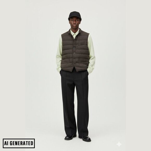 HERNO - Army green lightweight padded vest - Sz 54 - Picture 8 of 8